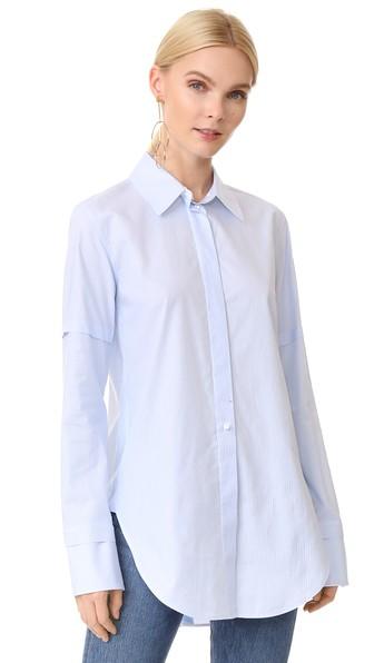 Helmut Lang Ticking Stripe Tuxedo Shirt