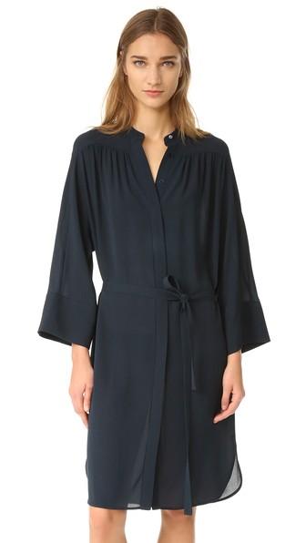 Vince Shirred Shirt Dress