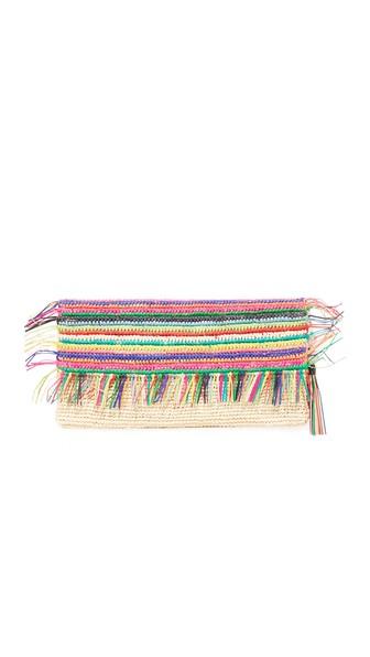 Sensi Studio Multicolor Clutch With Tassels