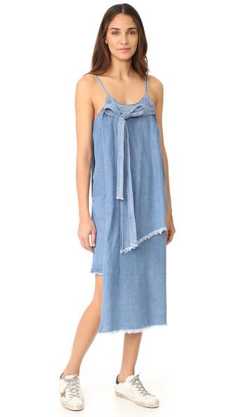 Sjyp Unbalanced Denim Dress