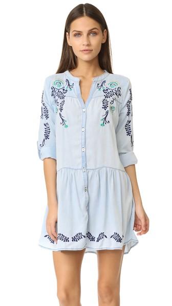 Ondademar Embroidered Short Dress