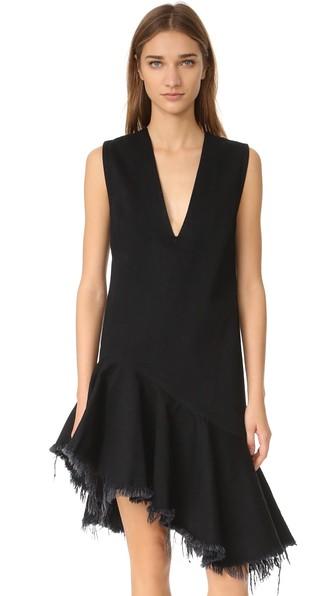 Marques Almeida Denim Sleeveless V Neck Dress