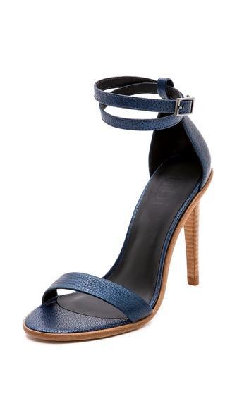 Tibi Amber Single Band Sandals - Caspian Blue