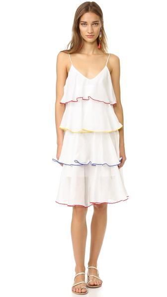 Lisa Marie Fernandez Midi Tier Flounce Dress