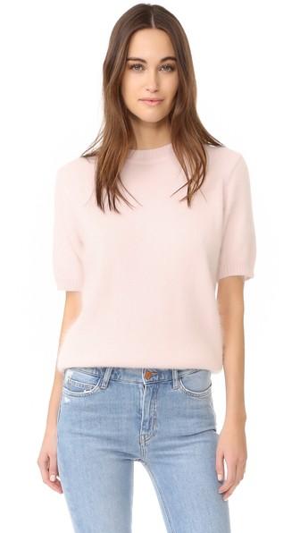 Anine Bing Short Sleeve Angora Sweater