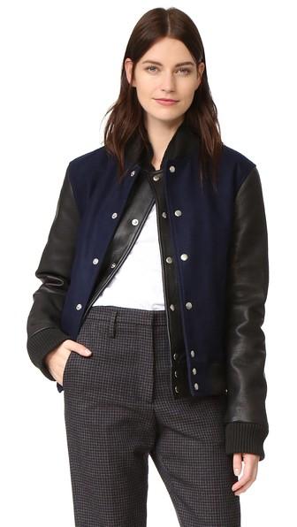 Oak Double Front Varsity Jacket