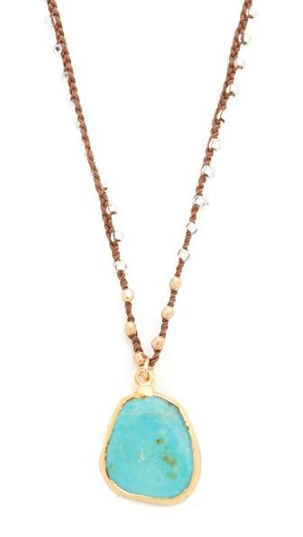 Native Gem Natural Turquoise Hand Crochet Necklace