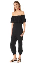 Mara Hoffman Off Shoulder Ruffle Jumpsuit