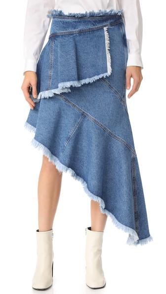 Philosophy Di Lorenzo Serafini Denim Asymmetrical Skirt