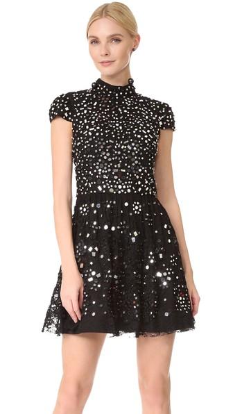 Alice Olivia Maureen Embroidered Party Dress