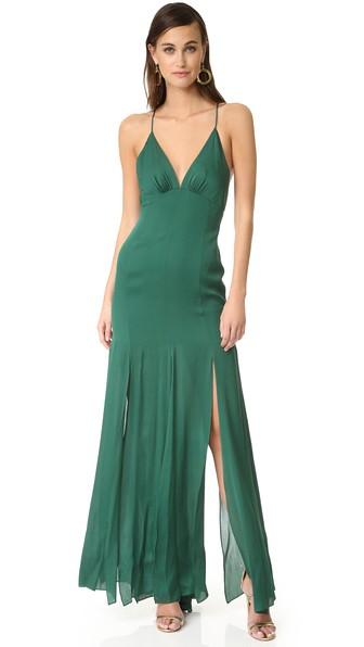 Haute Hippie Low Back Fitted Cami Gown