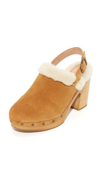 Madewell Marlin Fur Slingback Clogs