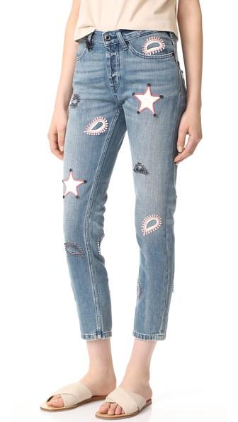 Scotch Soda Maison Scotch L Adorable Jeans With Leather Patches