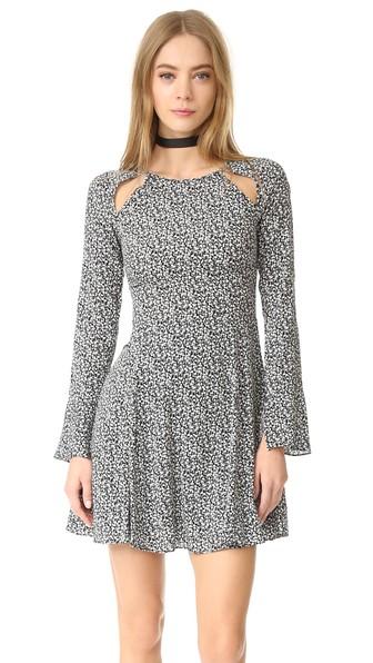 Line Dot Camellia Slash Dress