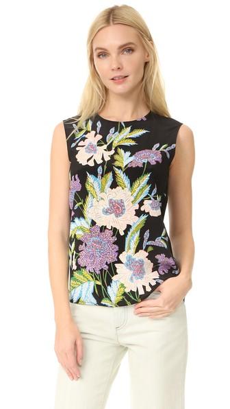 Diane Von Furstenberg Sleeveless Floral Blouse