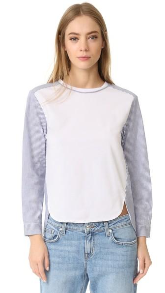 English Factory Woven Long Sleeve Top