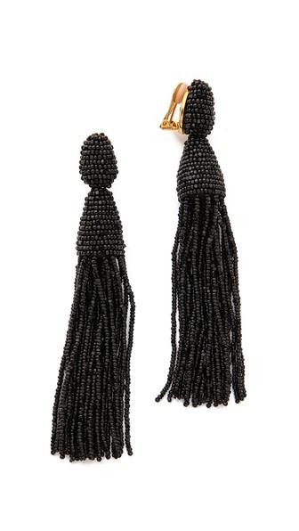 Oscar De La Renta Classic Long Tassel Earrings