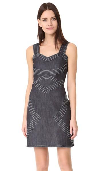 Derek Lam 10 Crosby Raw Denim Sleeveless Fitted Dress