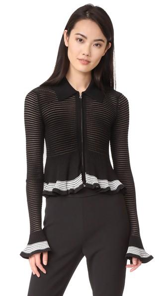 Mcq Alexander Mcqueen Ribbed Striped Cardigan