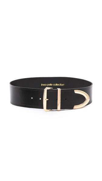 Linea Pelle Thick Metal Tip Belt - Black