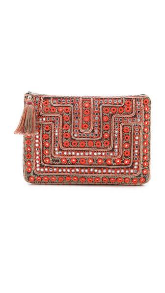 Star Mela Dali Embellished Clutch - Charcoal