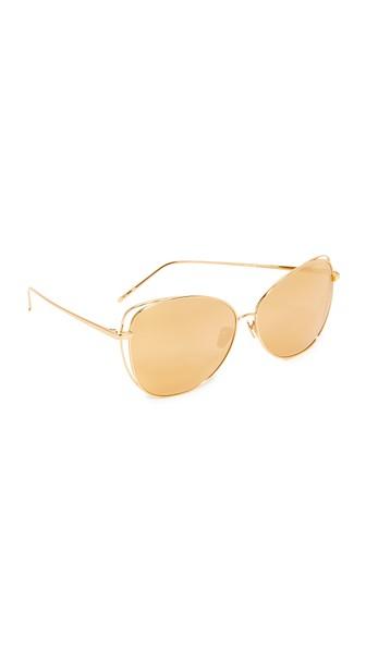 Linda Farrow Luxe Cat Mirrored Sunglasses