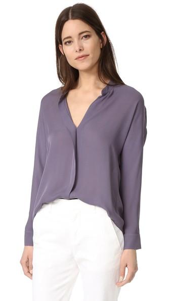 Vince Double Front Silk Blouse