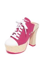 Moschino Lace Up Platform Mules