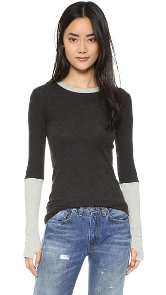 Enza Costa Cuffed Crew Neck Top
