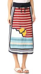 Red Valentino Waves Sun Knit Skirt