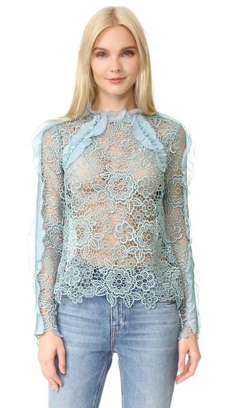 Self Portrait Cutout Floral Top