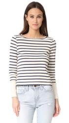 Whistles Stripe Contrast Cuff Sweater