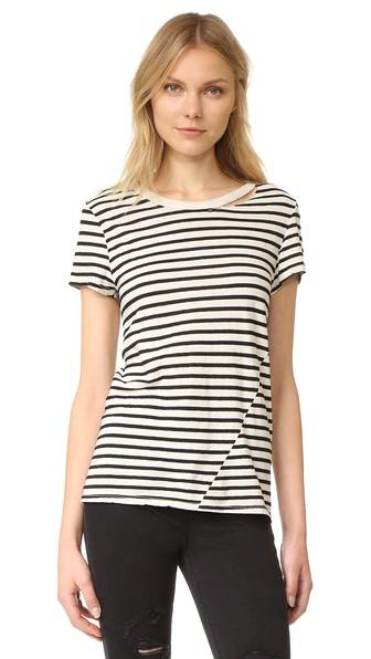 Pam Gela S S Slash Neck Crew Tee