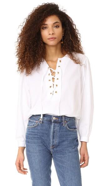 Mes Demoiselles Kasu Lace Up Blouse