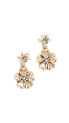 Oscar De La Renta Crystal Bouquet Flower Earrings