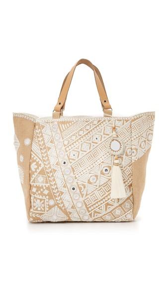 Star Mela Dara Mirror Tote - Nautral/ecru