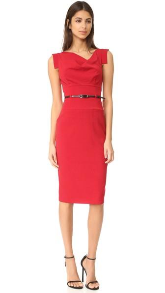 Black Halo Jackie O Belted Dress