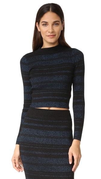 Kendall Kylie Stripe Long Sleeve Sweater