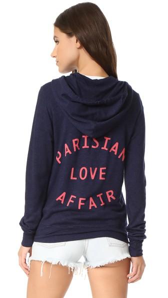 Sundry Parisian Love Affair Zip Hoodie
