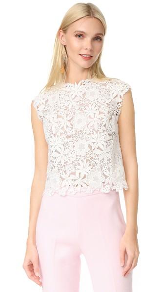 Monique Lhuillier Lace Sleeveless Shell