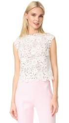 Monique Lhuillier Lace Sleeveless Shell