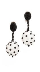 Oscar De La Renta Polka Dot Clip On Sequin Earrings