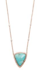 Jacquie Aiche Pave Turquoise Bezel Diamond Necklace