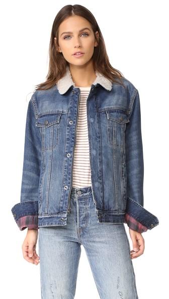 Current Elliott The Zip Hendrix Jacket With Sherpa Lining