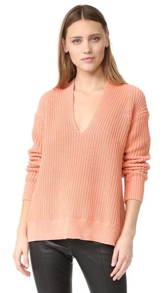 T By Alexander Wang Half Cardigan V Neck Pullover