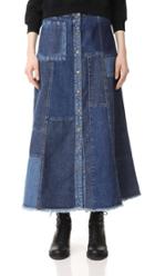 Mcq Alexander Mcqueen Patched A Line Denim Skirt
