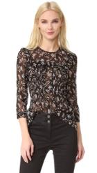 Veronica Beard Thompson Ruffle Henley Blouse