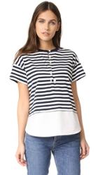 Derek Lam 10 Crosby Henley Tee With Shirting