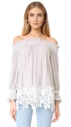 English Factory Off Shoulder Smock Top With Lace