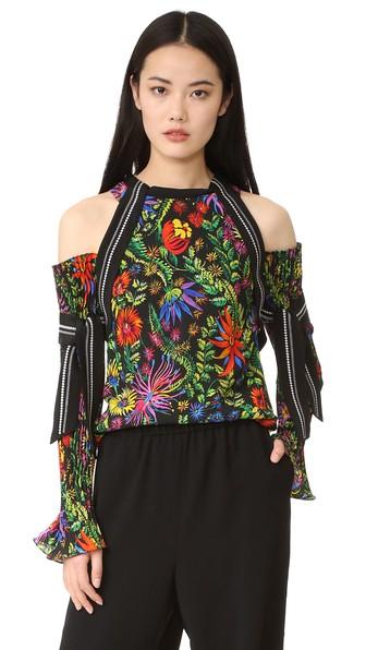 3 1 Phillip Lim Floral Cold Shoulder Blouse